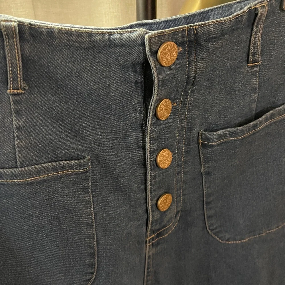 Entro denim retro high waist sailor style‎ stretch flattering midsize 10-12 LG